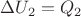 $\Delta U_2= Q_2$