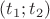 $(t_1;t_2)$