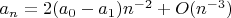 $a_n=2(a_0-a_1)n^{-2}+O(n^{-3})$