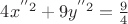 $4x^{''2}+9y^{''2}=\frac{9}{4}$