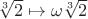 $\sqrt[3]{2}\mapsto \omega\sqrt[3]{2}$