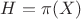 $H = \pi(X)$