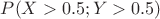 $P(X>0.5; Y>0.5)$
