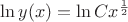 $\ln y(x)=\ln Cx^{\frac{1}{2}}$