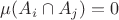 $\mu(A_i\cap A_j)=0$