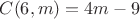 $C(6,m)=4m-9$