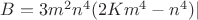 $B=3m^2{n^4}(2Km^4-n^4)|$