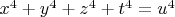 $x^4+y^4+z^4+t^4=u^4$
