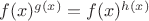 $f(x)^{g(x)}=f(x)^{h(x)}$ $f(x)^{g(x)}=f(x)^{h(x)}$