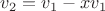 $v_2=v_1-xv_1$
