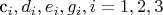 c_i, d_i, e_i, g_i, i = 1, 2, 3