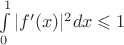 $\int\limits_0^1|f'(x)|^2dx\leqslant1$