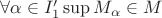 $\forall \alpha \in I'_1 \sup M_{\alpha} \in M$