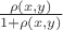 $\frac{\rho(x,y)}{1+\rho(x,y)}$