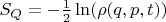$S_Q = -\frac{1}{2}\ln(\rho(q,p,t))$