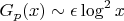 $G_p(x) \sim \epsilon \log^2 x$