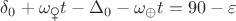$\delta_0+\omega_{\venus}t-\Delta_0-\omega_{\oplus}t=90&deg;-\varepsilon$