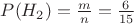 $P(H_2)=\frac m n = \frac 6 {15}$