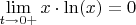 $\lim\limits_{t\to 0+} x \cdot \ln(x)=0$