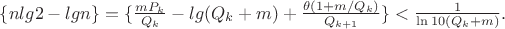 $\{nlg2-lgn\}=\{\frac{mP_k}{Q_k}-lg(Q_k+m)+\frac{\theta (1+m/Q_k)}{Q_{k+1}}\}<\frac{1}{\ln{10} (Q_k+m)}.$