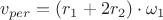 $v_{per} = (r_1+2r_2) \cdot \omega_1$