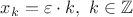 $x_k=\varepsilon\cdot k,\ k\in\mathbb Z$