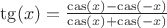 $\tg(x) = \frac{\mathrm{cas}(x)-\mathrm{cas}(-x)}{\mathrm{cas}(x)+\mathrm{cas}(-x)}$