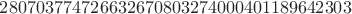 $280703774726632670803274000401189642303$