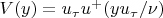 $V(y)=u_{\tau}u^+(yu_{\tau}/\nu)$