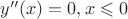 $y''(x)=0, x \leqslant 0$