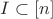 $I\subset [n]$