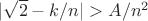 $|\sqrt{2} - k/n|>A/n^2$