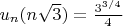 $u_n(n\sqrt{3})= \frac{3^{3/4}}{4}$