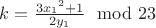 $k = \frac{3{x_1}^{2} + 1}{2 y_1} \mod 23$