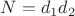 $N=d_1d_2$