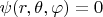 $\psi(r,\theta,\varphi)=0$