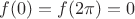 $f(0)=f(2\pi )=0$