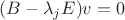 $(B-\lambda_{j}E)v=0$