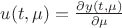 $u(t,\mu)=\frac{\partial y(t,\mu)}{\partial \mu}$
