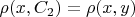 $\rho(x, C_2) =  \rho(x, y)$