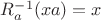 $R_a^{-1}(xa) = x$