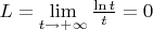 $L=\lim\limits_{t \to + \infty} \frac{\ln t}{t}=0$
