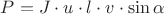$P=J \cdot u \cdot l \cdot v \cdot \sin \alpha$
