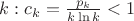 $k: c_k = \frac{p_k}{k \ln k}<1$