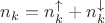 $n_k = n_k^{\uparrow} + n_k^{\downarrow}$