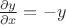 ${\partial y\over\partial x}=-y$