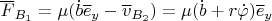 $\overline F_{B_1}=\mu(\dot b\overline e_y-\overline v_{B_2})=\mu (\dot b +r\dot \varphi)\overline e_y$