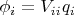 $\phi_i=V_{ii}q_i$