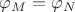 $\varphi_M=\varphi_N $