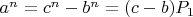 $a^n=c^n-b^n=(c-b)P_1$